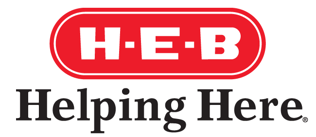 HEB Helping Here red and black logo